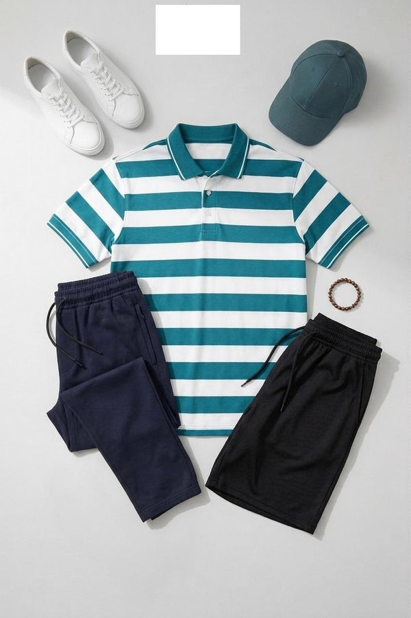 3 Piece Collar Style Track Suit (Texture Fabric)