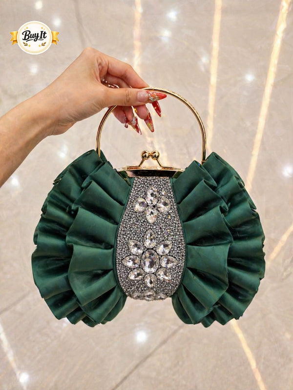 Butterfly Shape Clutch for Girls – Stylish PU Handbag with Chain & Unique Handle