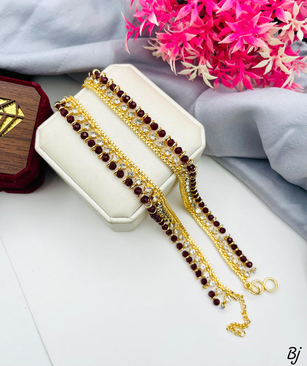 🔥 New Arrival 🔥 Elegant Gold Plated Zircon Pazeb for Her ✨